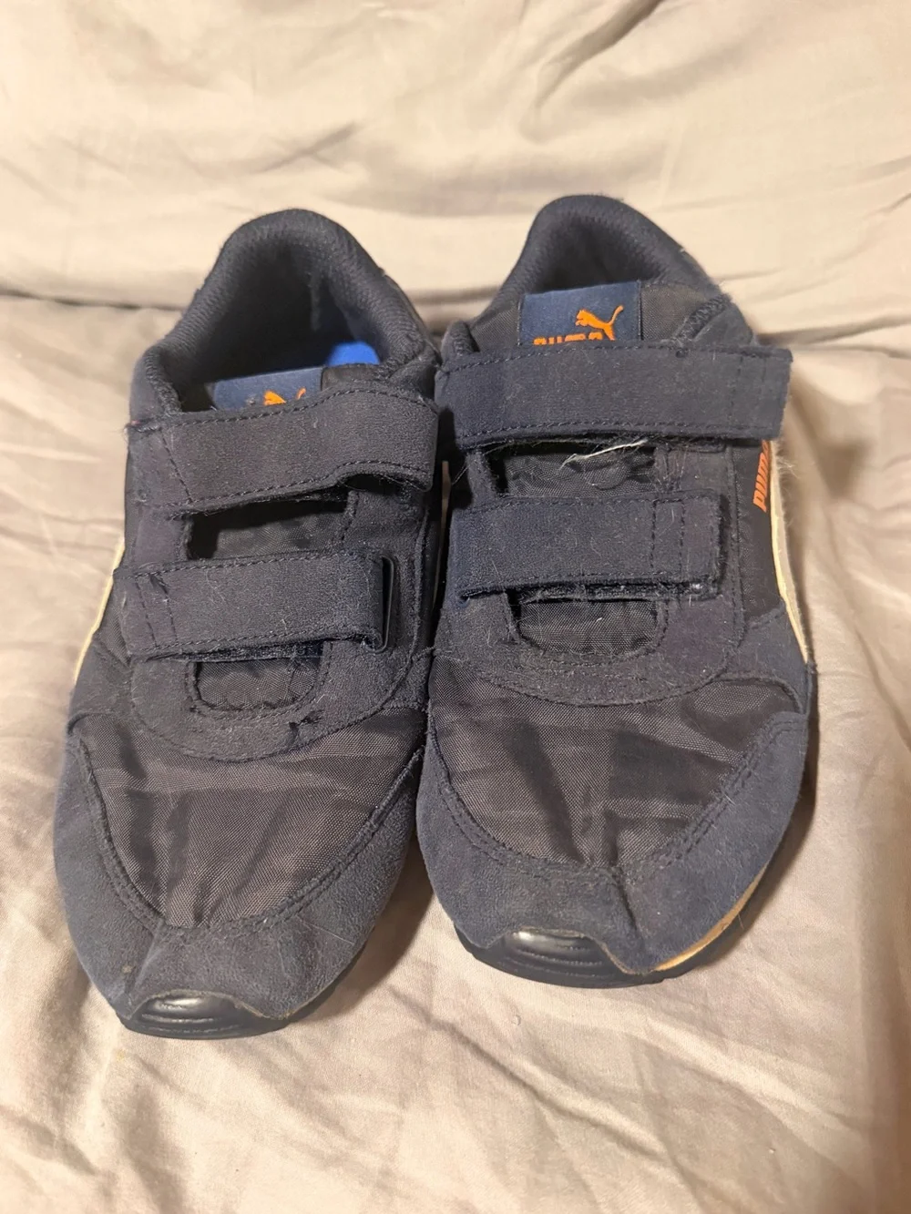Puma Navy and Orange Youth Slip-On Sneaker